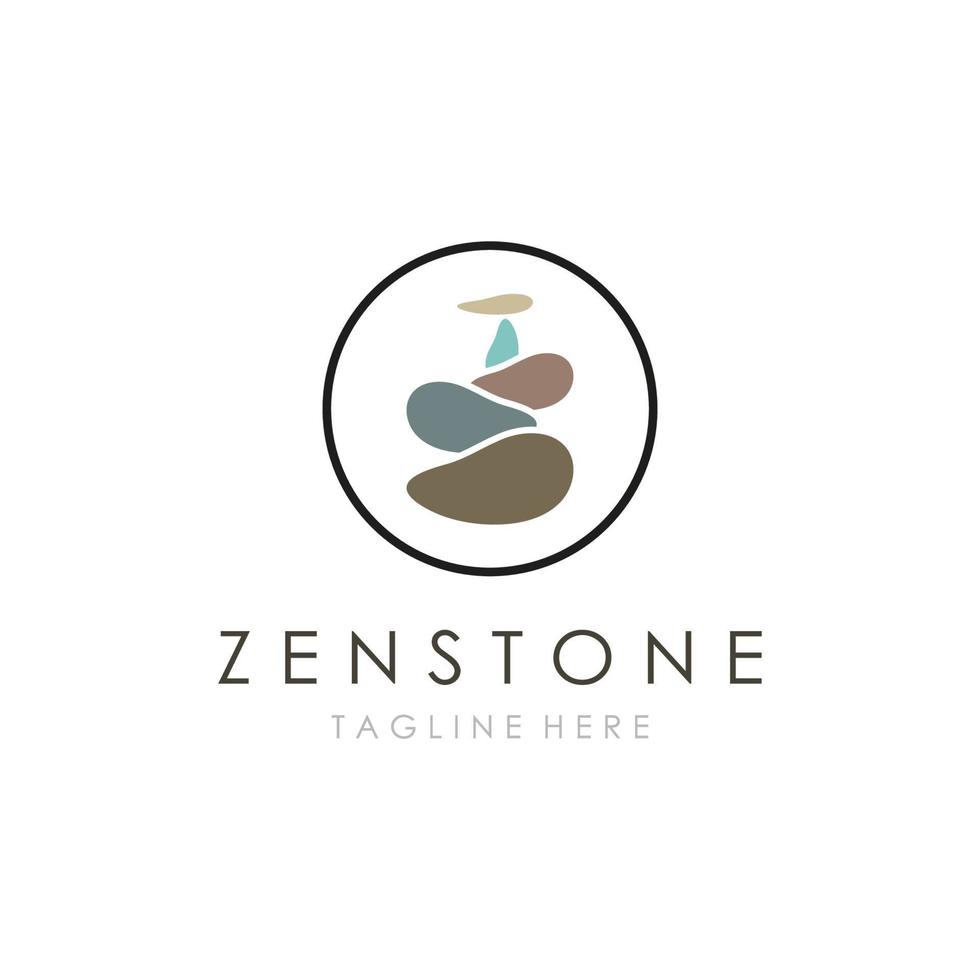 Balanced zen stone logo template vector