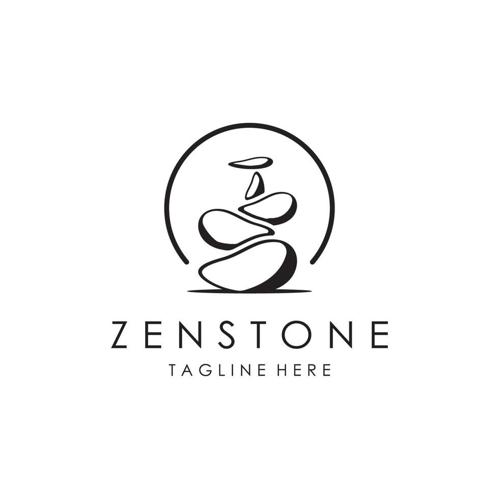 Balanced zen stone logo template vector