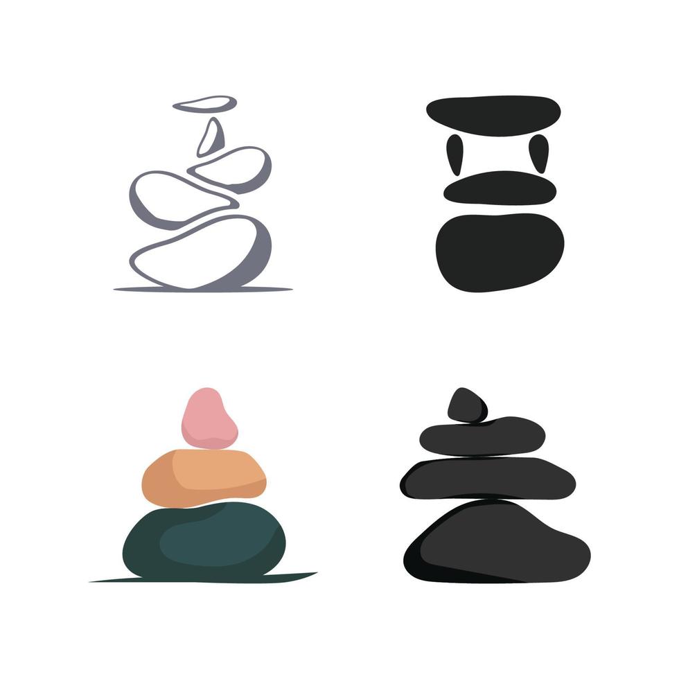 Balanced zen stone logo template vector