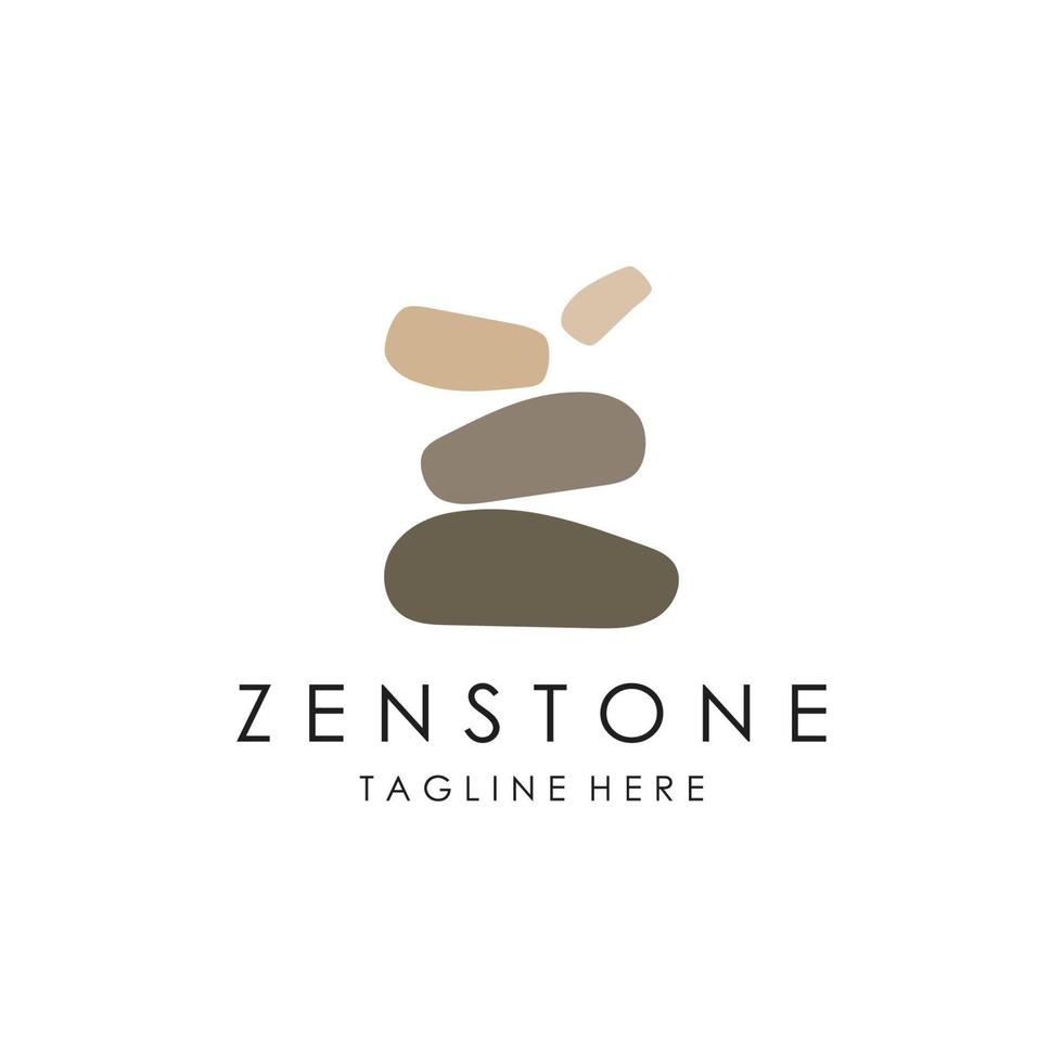 Balanced zen stone logo template vector