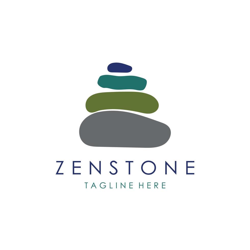 Balanced zen stone logo template vector