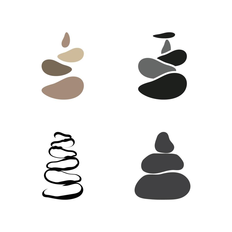 Balanced zen stone logo template vector