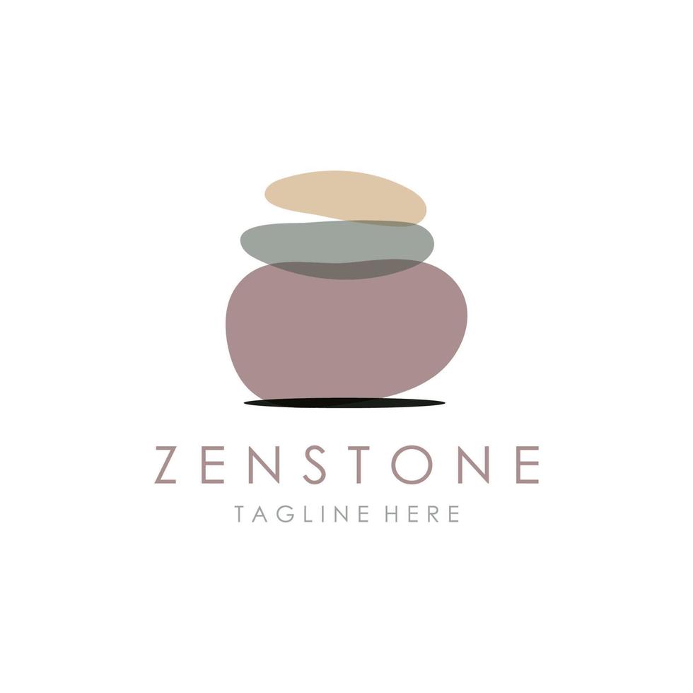 Balanced zen stone logo template vector