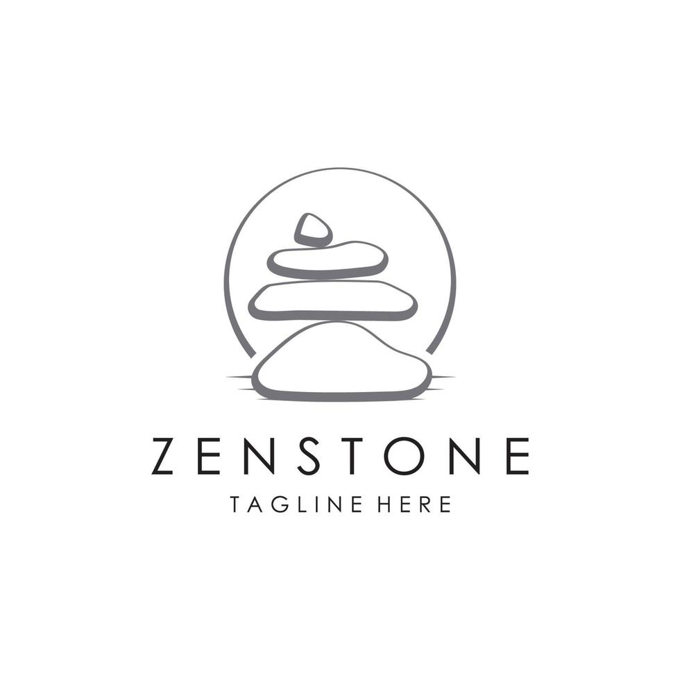 Balanced zen stone logo template vector