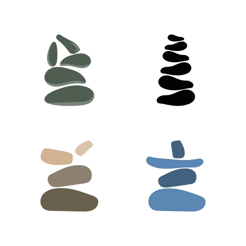 Balanced zen stone logo template vector