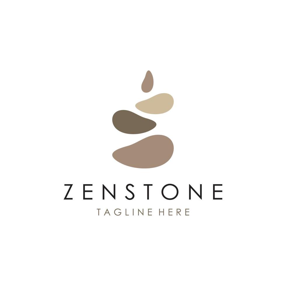 Balanced zen stone logo template vector