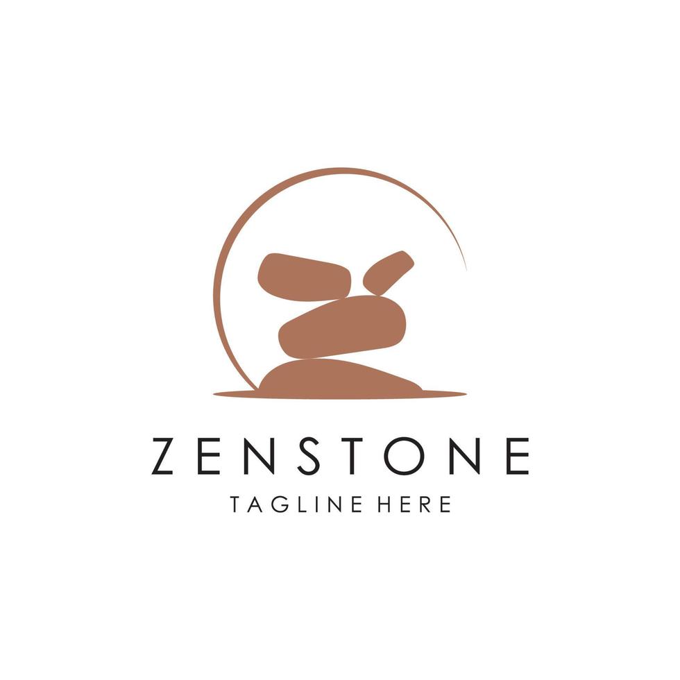 Balanced zen stone logo template vector