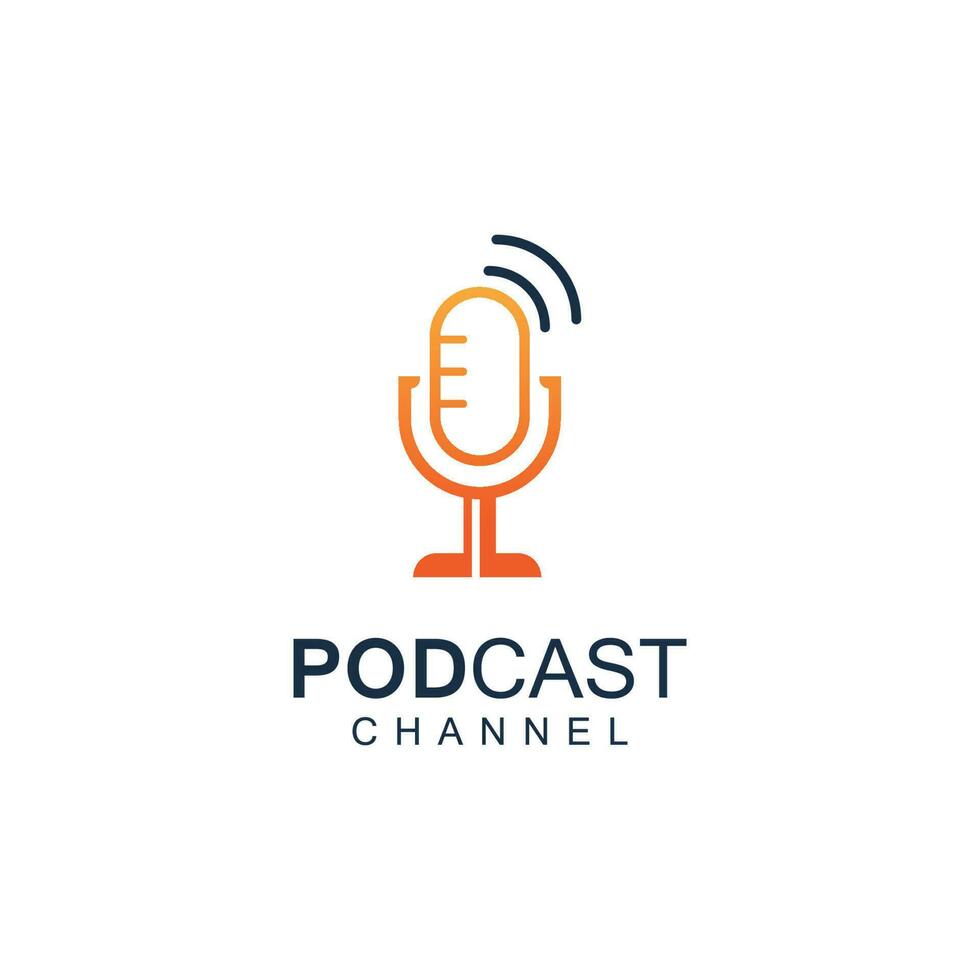 Podcast logo vector illustration design