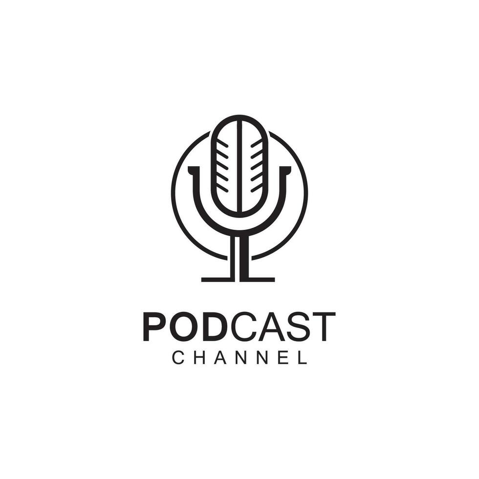 Podcast logo vector illustration design
