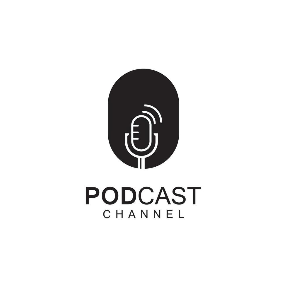 Podcast logo vector illustration design