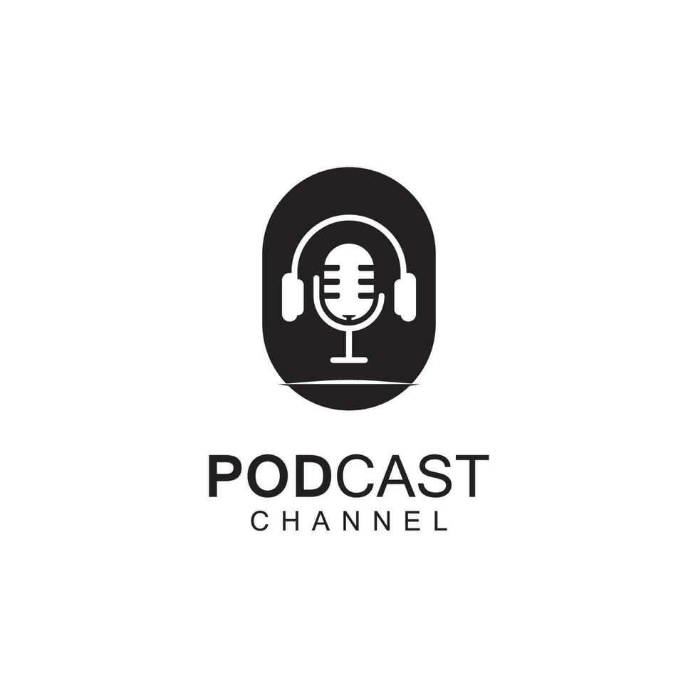 Podcast logo vector illustration design