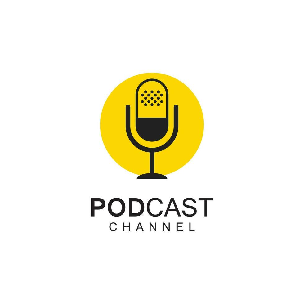 Podcast logo vector illustration design