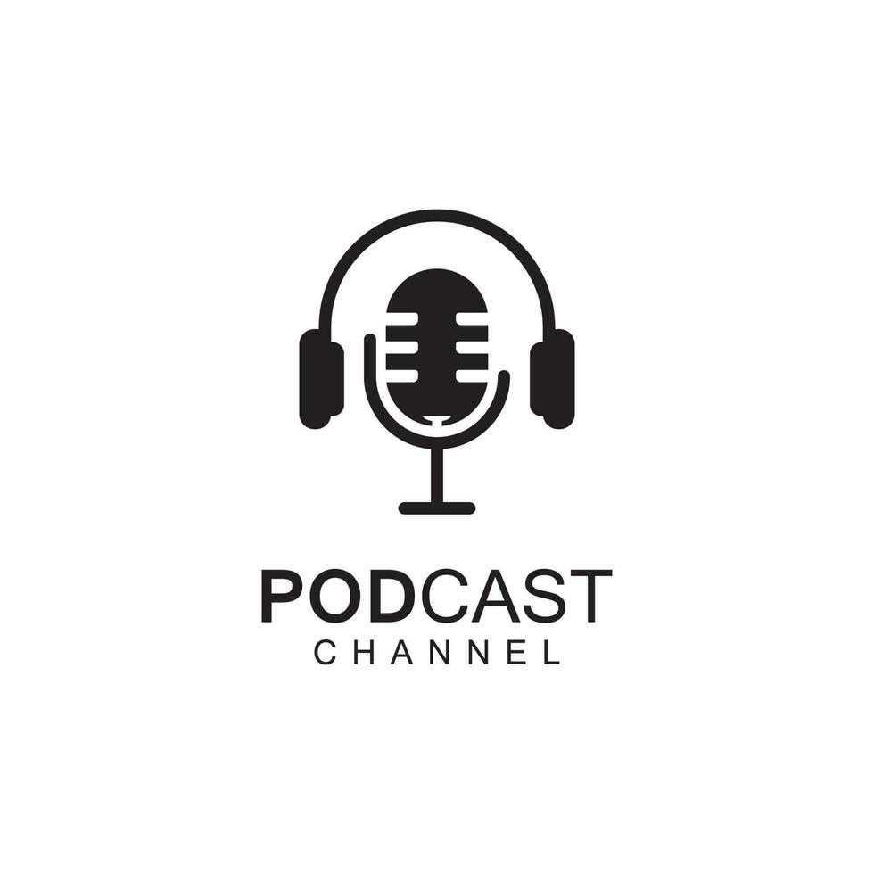 Podcast logo vector illustration design