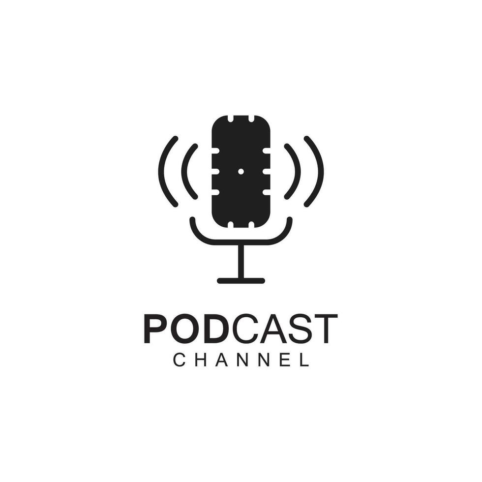 Podcast logo vector illustration design