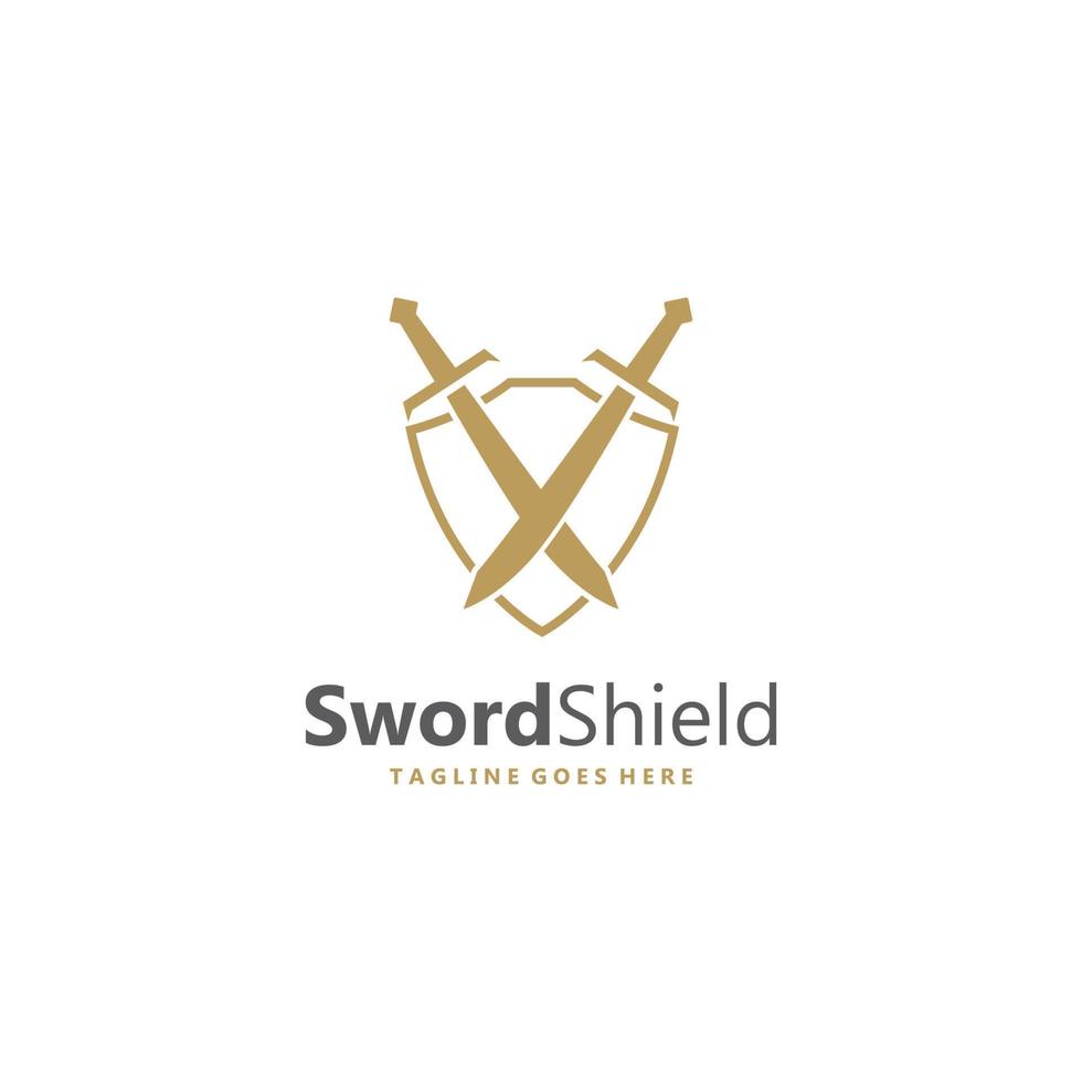 sword and shield logo design. vector