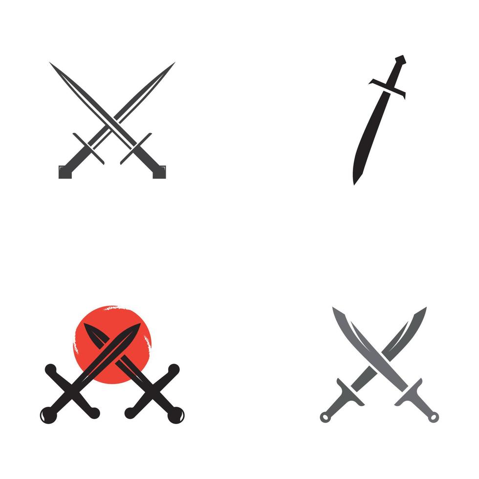 Sword logo design set. vector