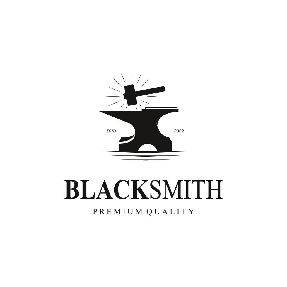 Blacksmith logo design vector