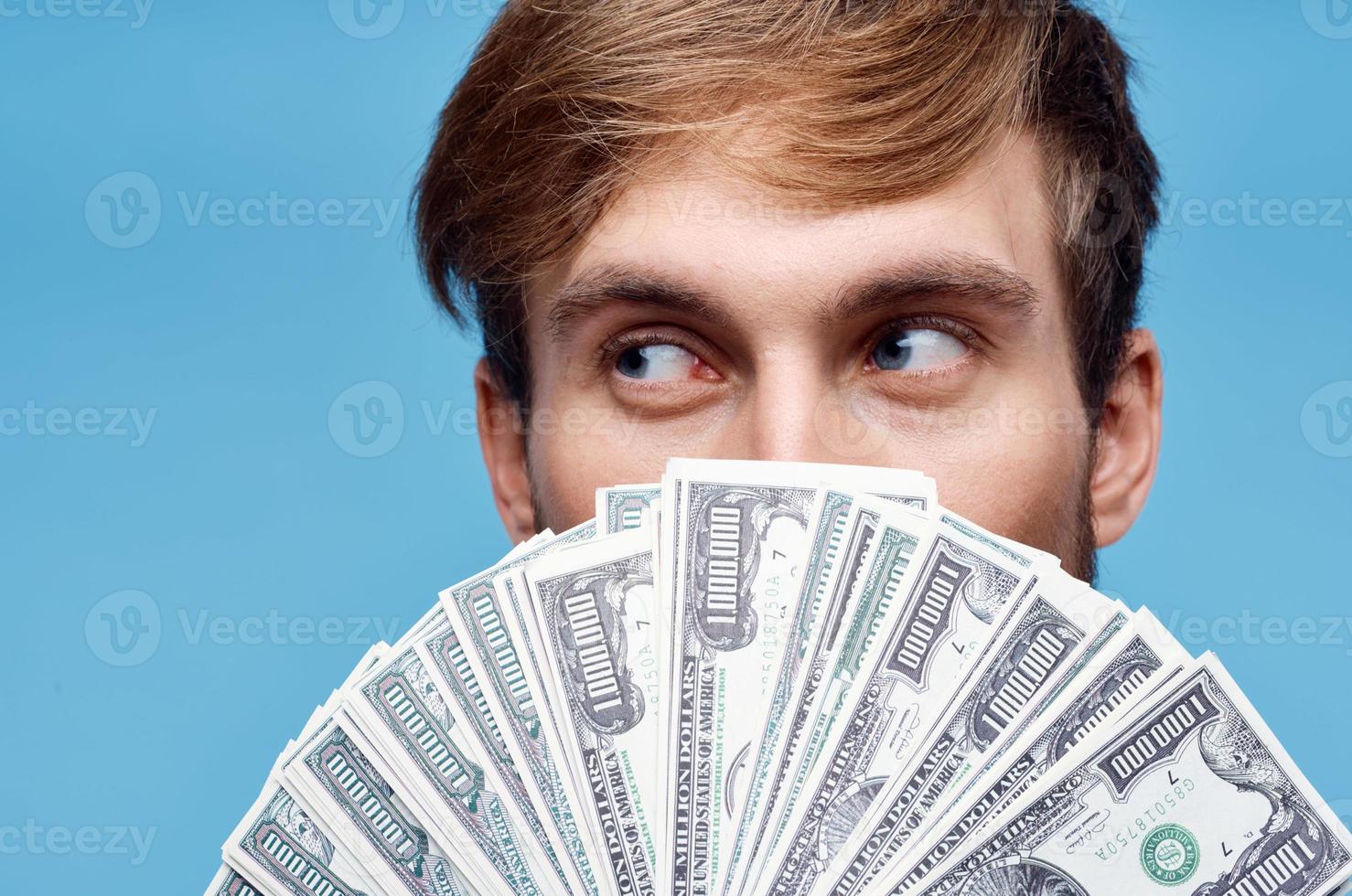 man holding money close-up office executive finance photo