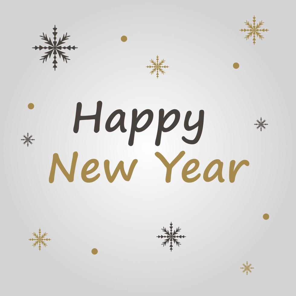 Happy New Year gold lettering text for greeting card. vector