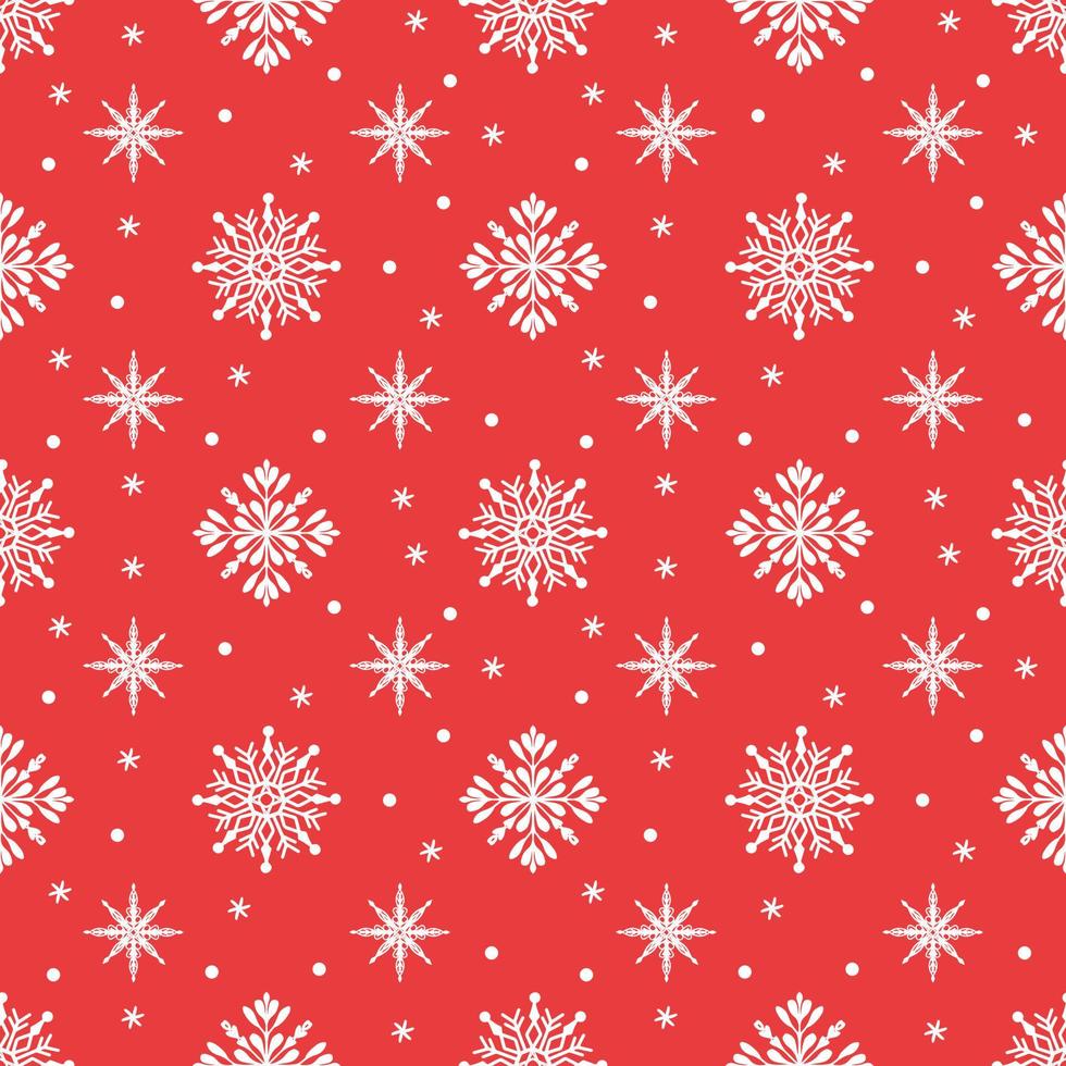 Holiday seamless pattern, Merry Christmas and Happy New Year background with snowflakes. vector