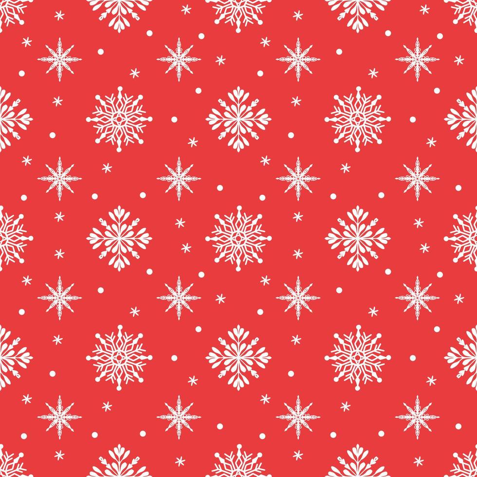 Holiday seamless pattern, Merry Christmas and Happy New Year background with snowflakes. vector