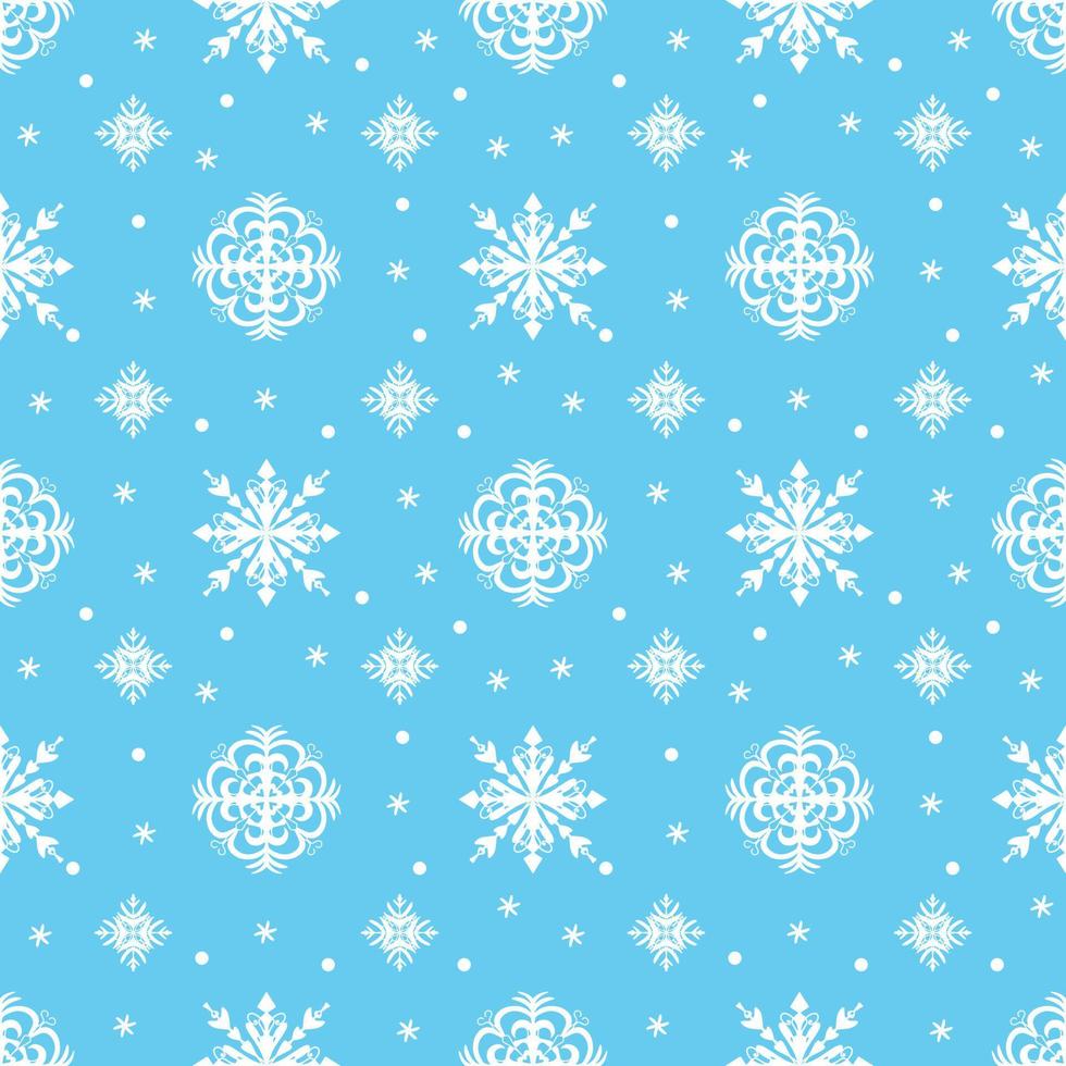 Snowflake on winter gray sky pattern. vector