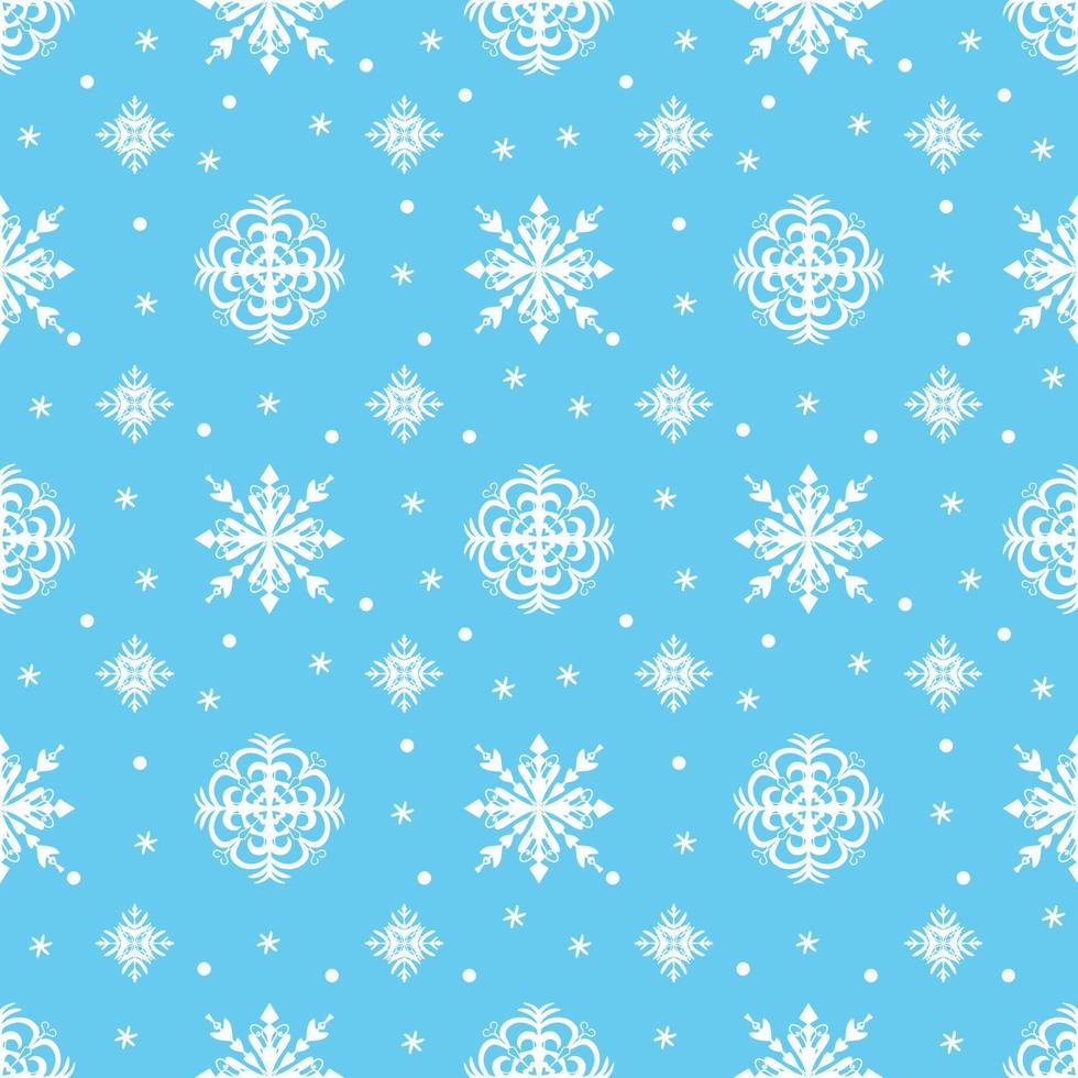 Snowflake on winter gray sky pattern. vector