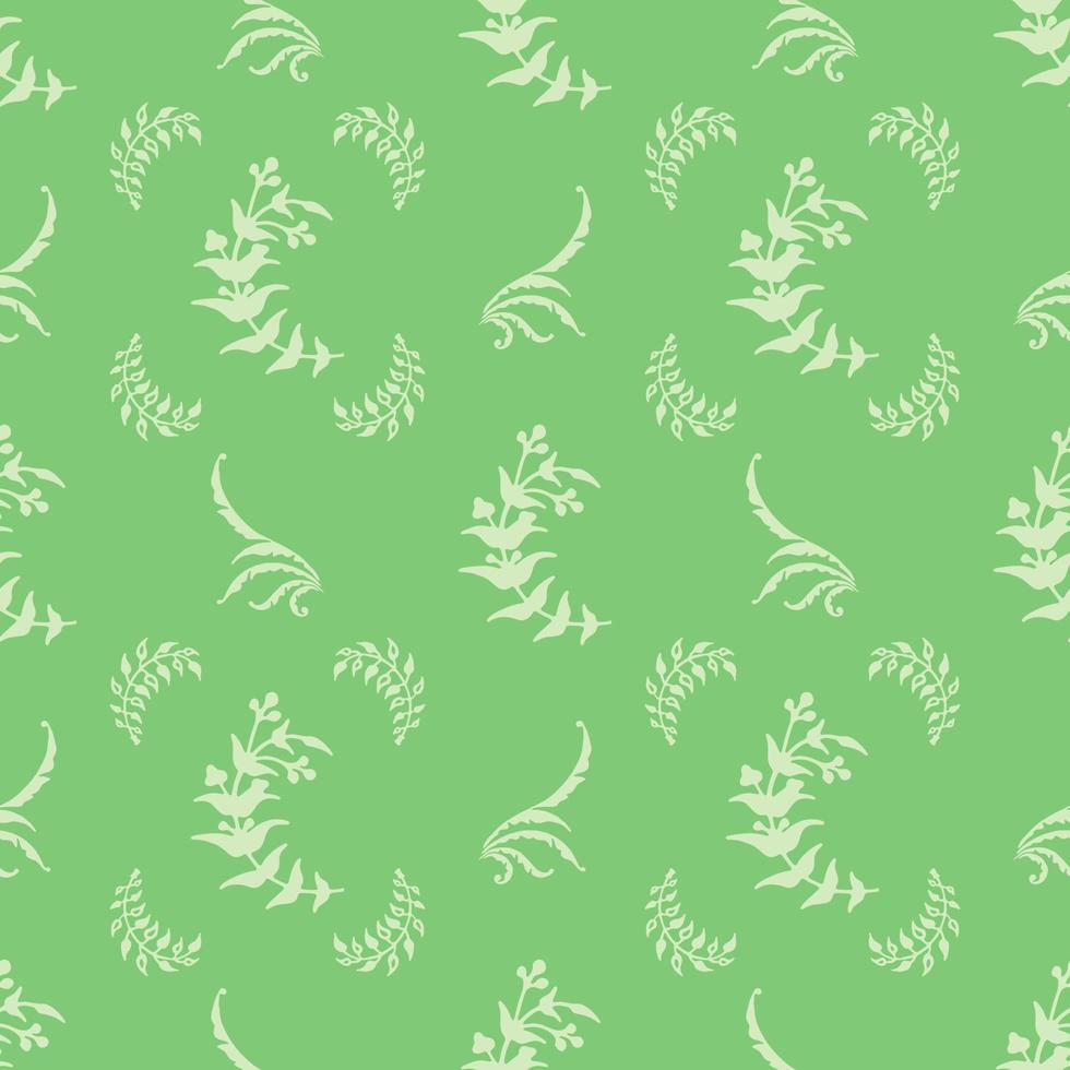 Seamless pattern of Eucalyptus palm fern different tree. vector