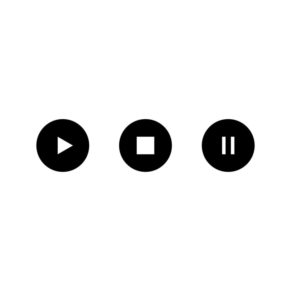 multimedia button icon. play, pause, resume button vector