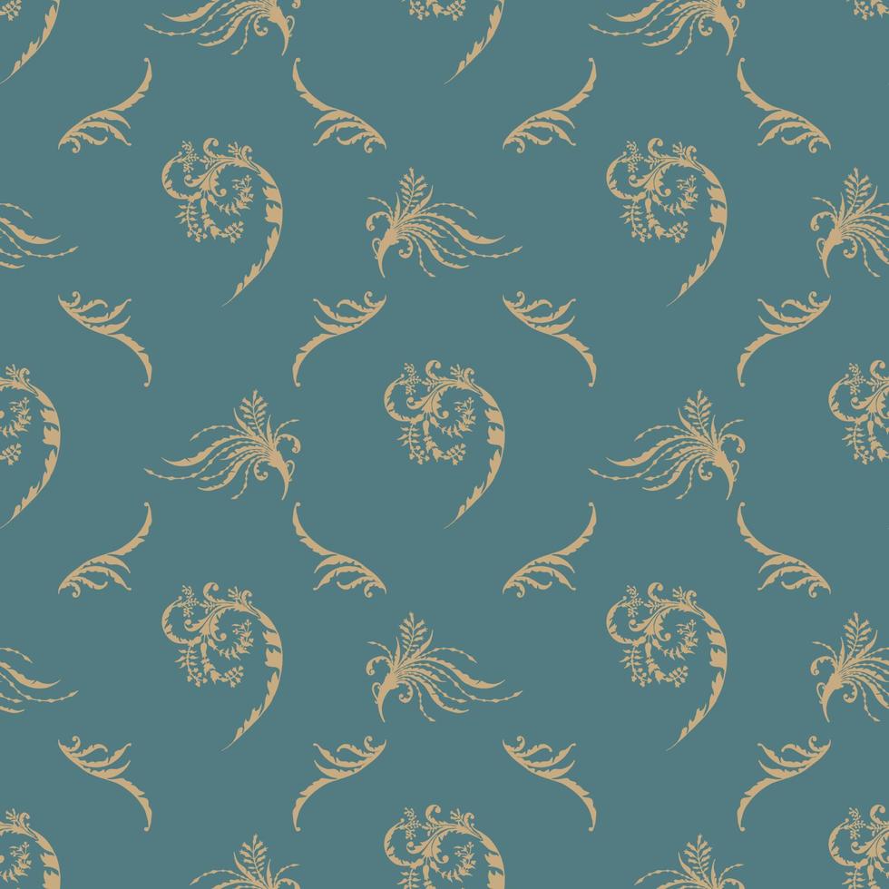 Vector textile wallpaper damask seamless pattern.