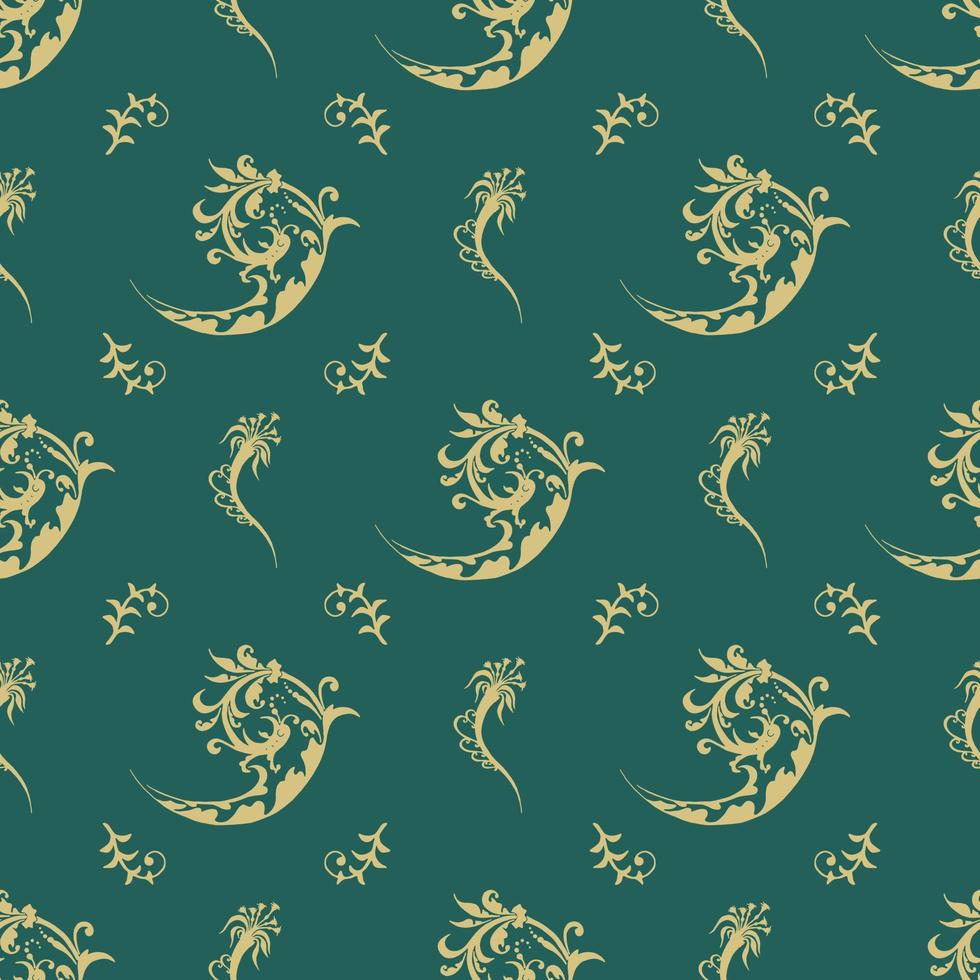 Seamless traditional Indian paisley with flower pattern. vector