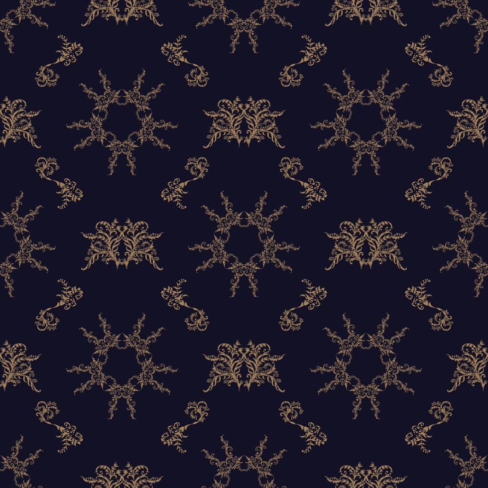 Vector damask seamless pattern background.