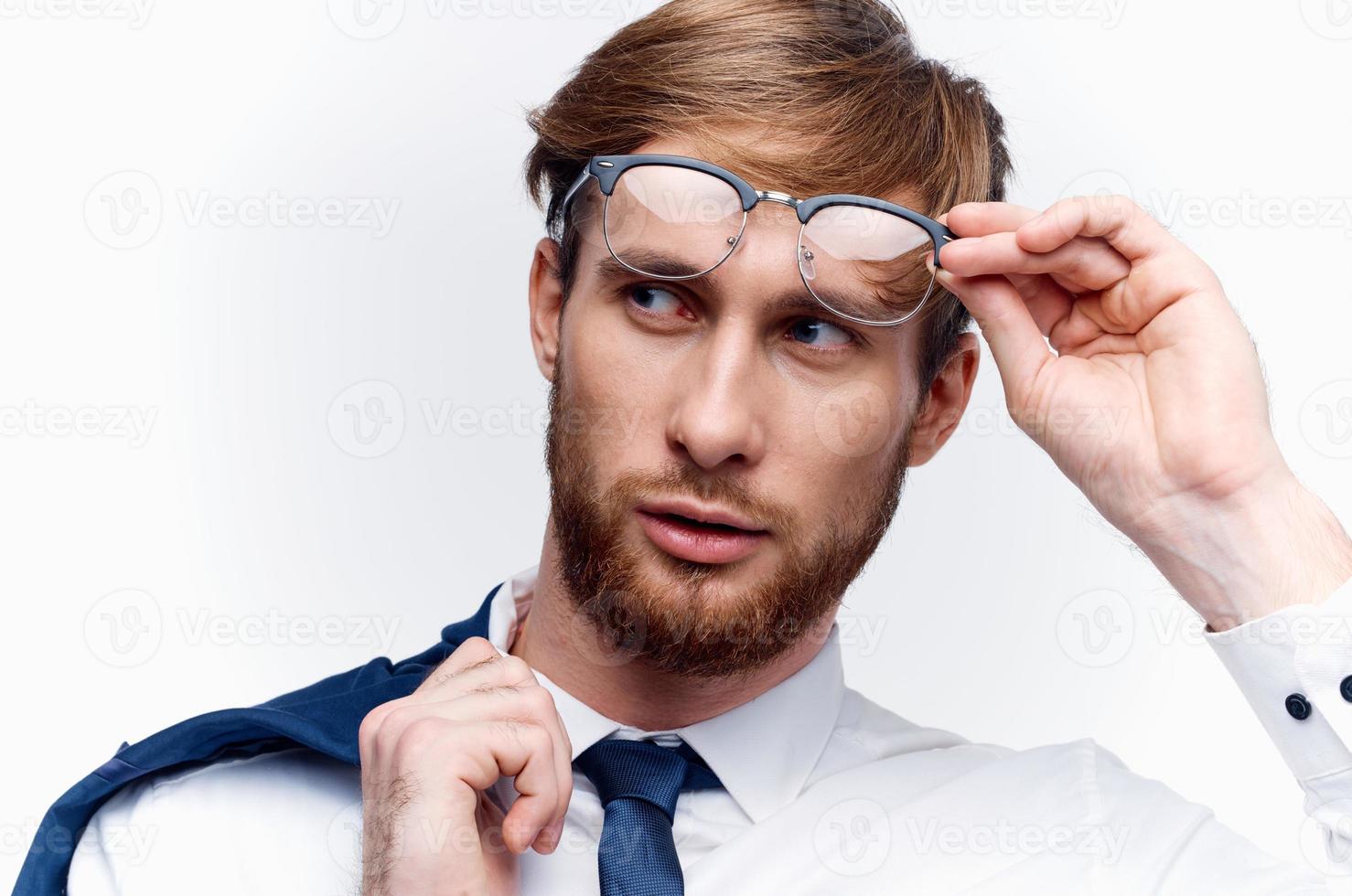 business man with glasses close-up executive office photo