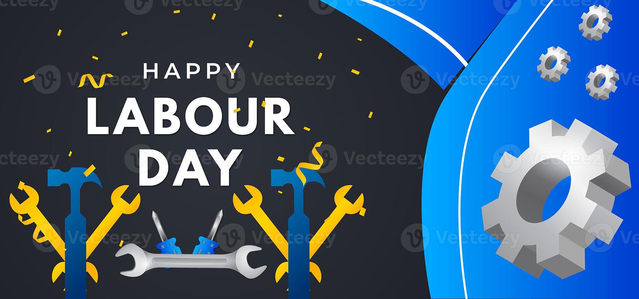 Happy Labor Day. 1st May International labour day Poster or Banner. photo