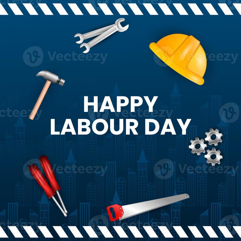 Happy Labor Day. 1st May International labour day Poster or Banner. photo