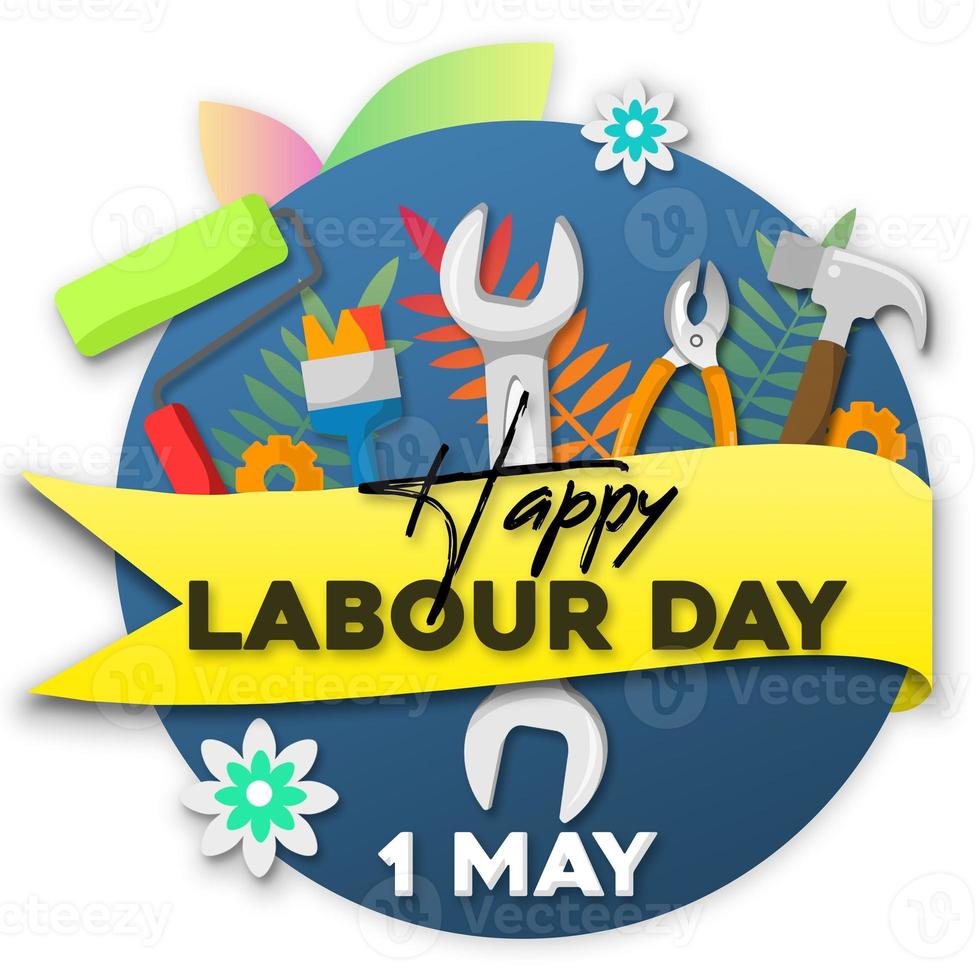 Happy Labor Day. 1st May International labour day Poster or Banner. photo