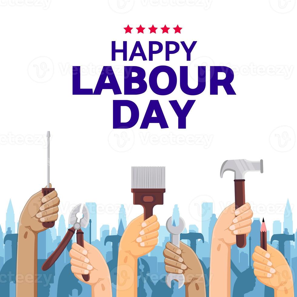 Happy Labor Day. 1st May International labour day Poster or Banner. photo