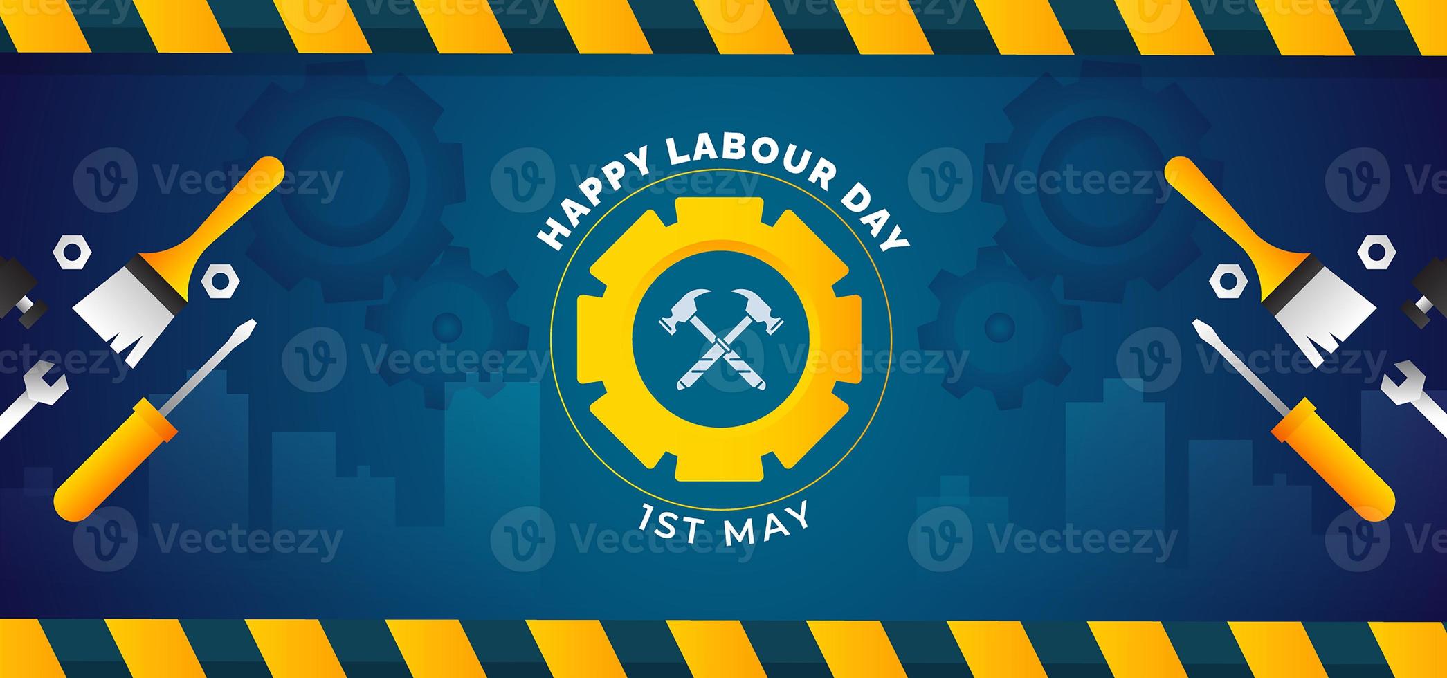 Happy Labor Day. 1st May International labour day Poster or Banner. photo