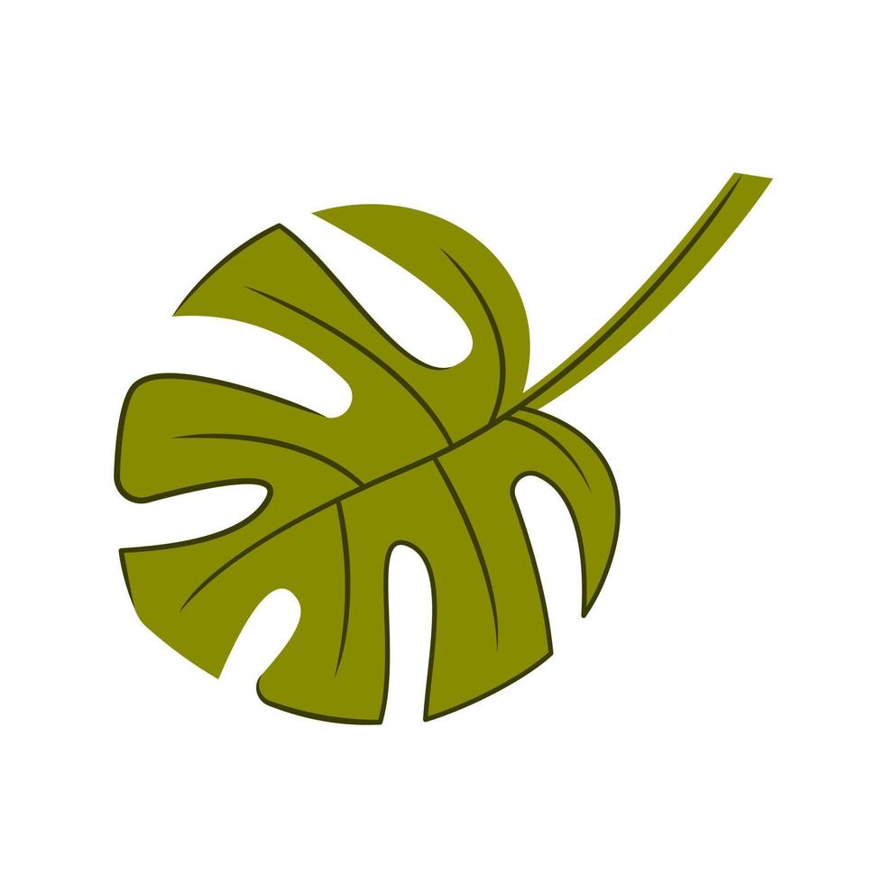 el hoja de el planta monstera deliciosa en un blanco antecedentes. vector ilustración