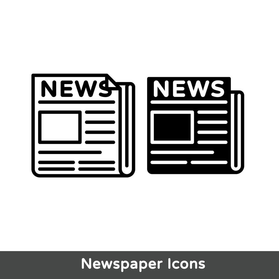 flat black newspaper vector icon