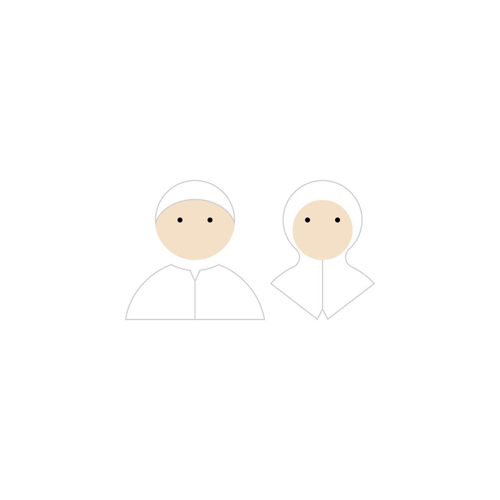 muslim man and woman avatar vector