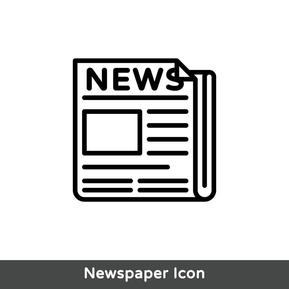 flat black newspaper vector icon