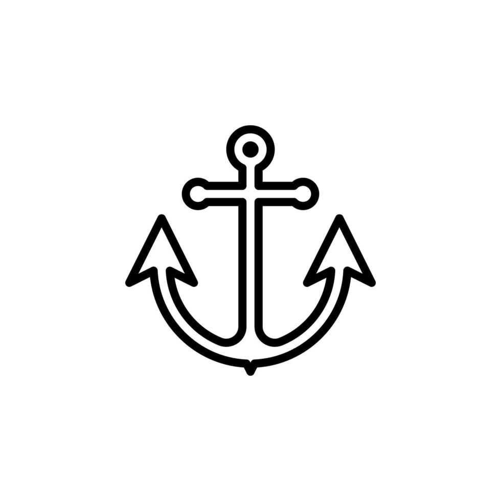 Anchor icon vector flat illustration on white background