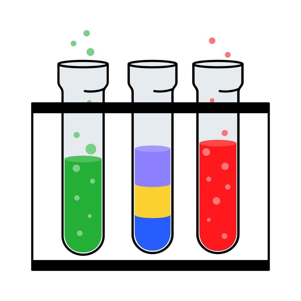 Tres matraces con líquido. garabatear estilo icono. vector