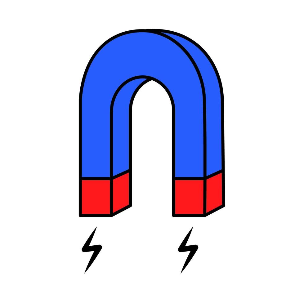 Magnet. Doodle style icon. vector