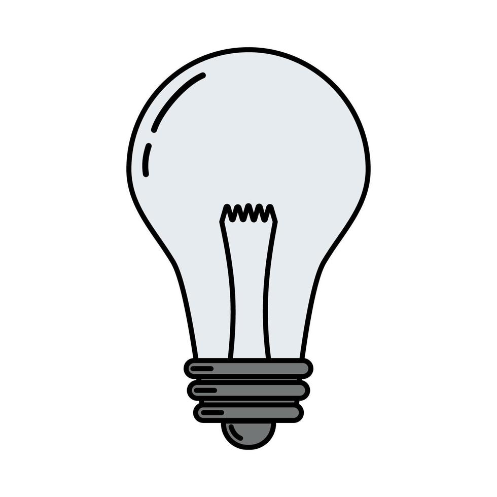 Electric incandescent lamp. Doodle style icon. vector