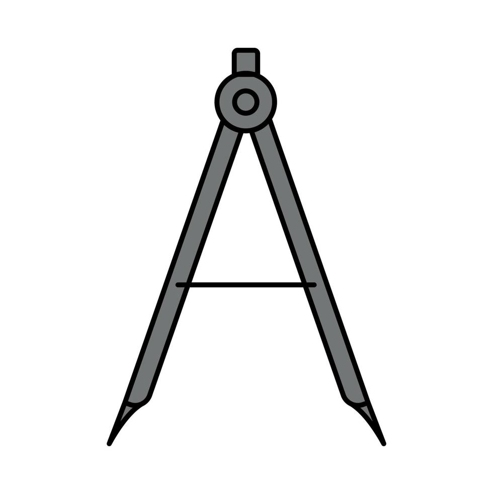 Drawing compasses. Doodle style icon. vector