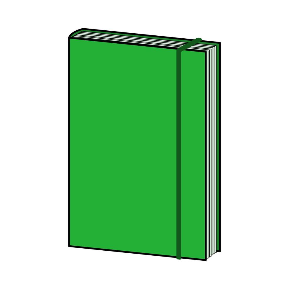 Green notepad. Doodle style icon. vector