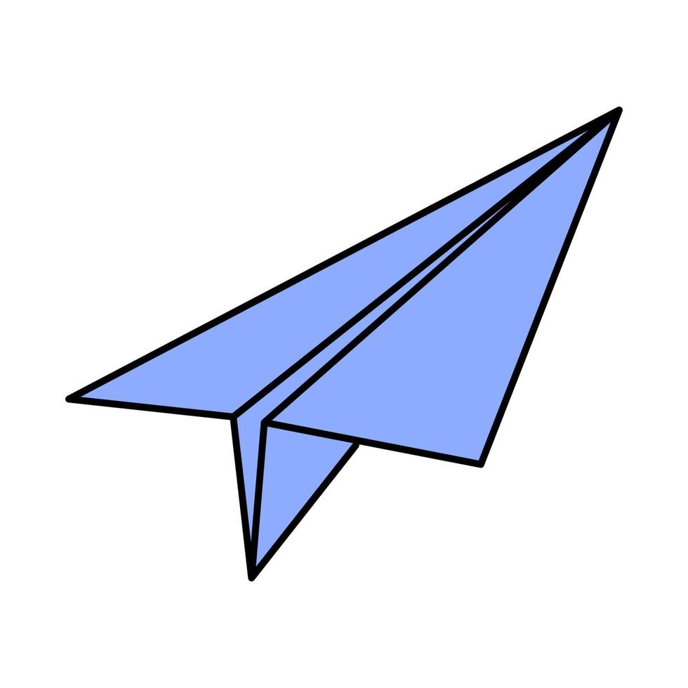 Paper airplane. Doodle style icon. vector