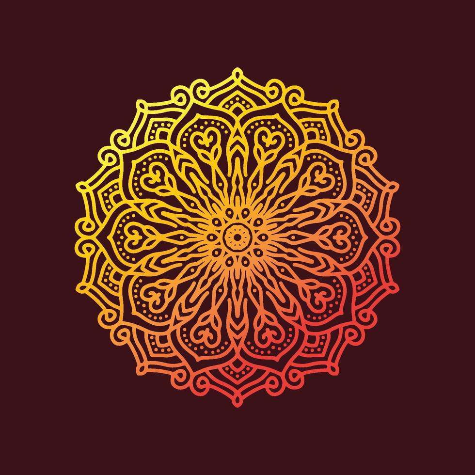 luxury ornamental mandala design background in gold color. Golden color mandala vector illustration.